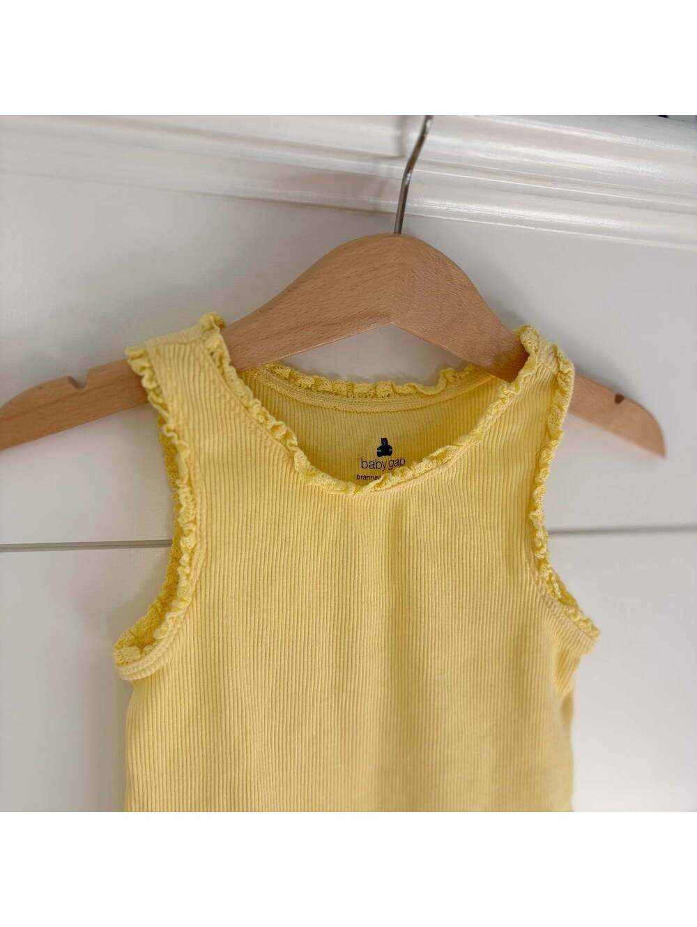 Baby Gap Toddler Girls Yellow Ribbed Summer Lace Trimmed Tank Top Size 2 Years